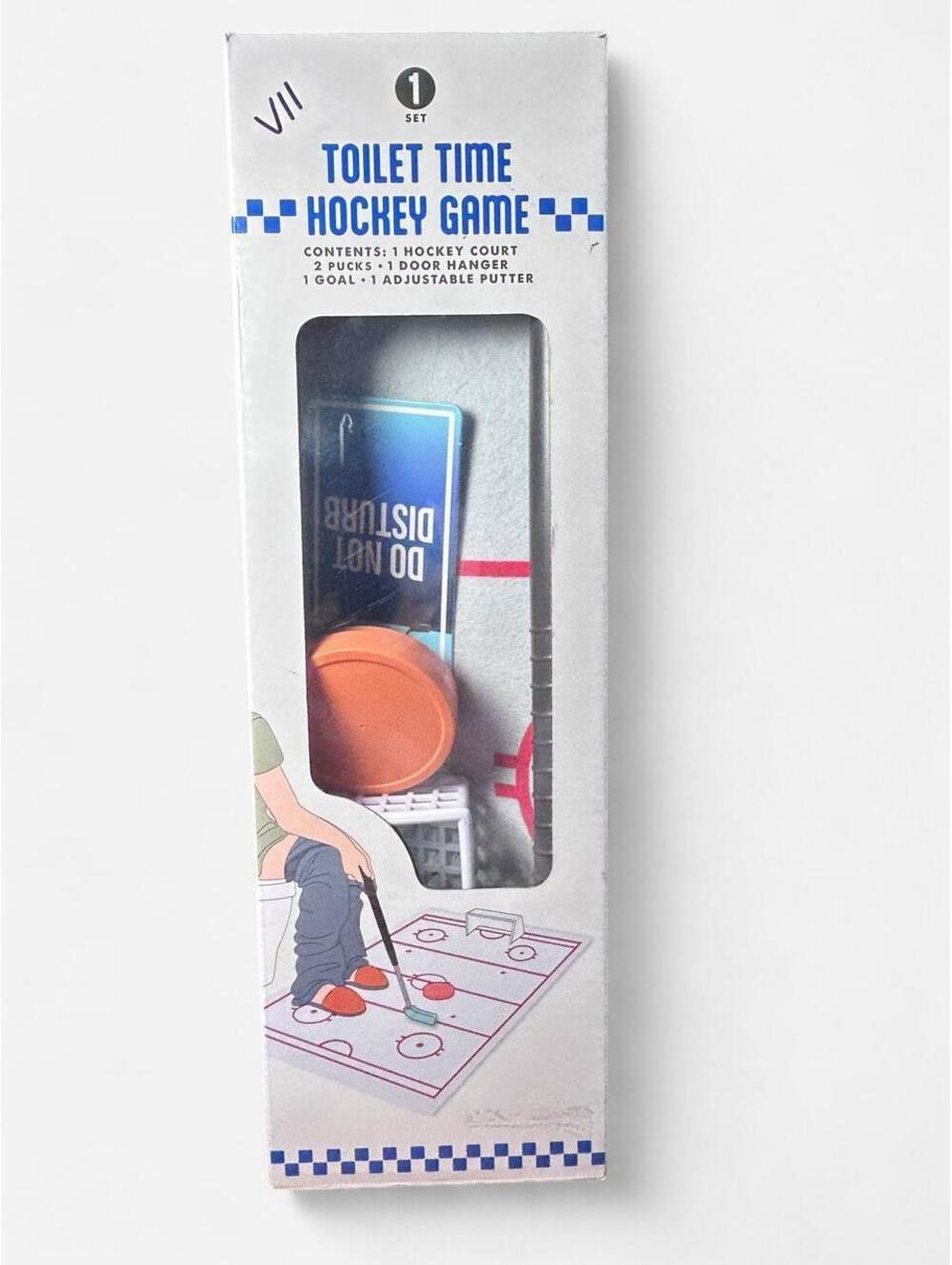 Toilet Time Hockey Game - Door Hanger #whiteelephant #gag